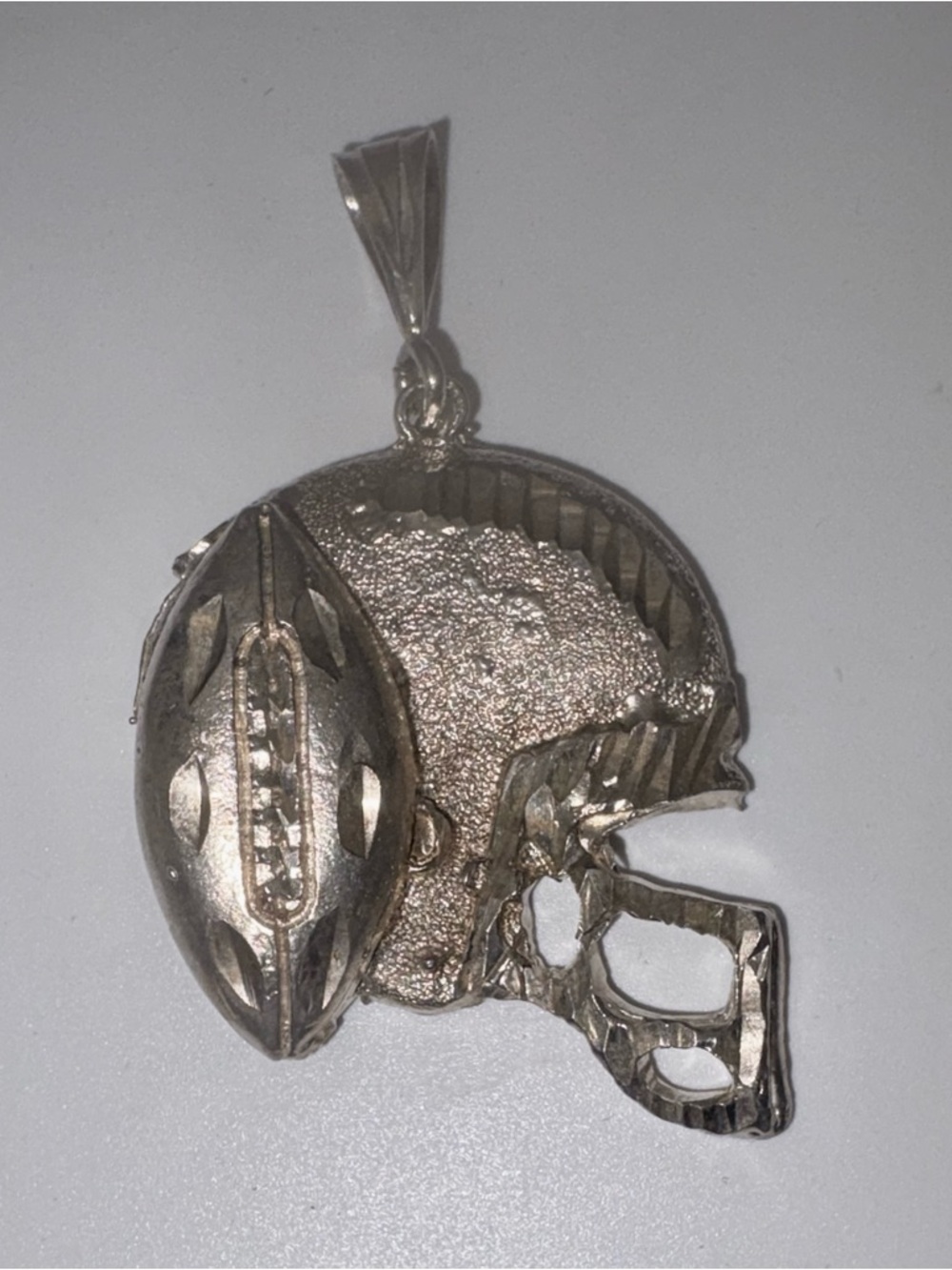 Sterling Silver Football and Helmet Pendant